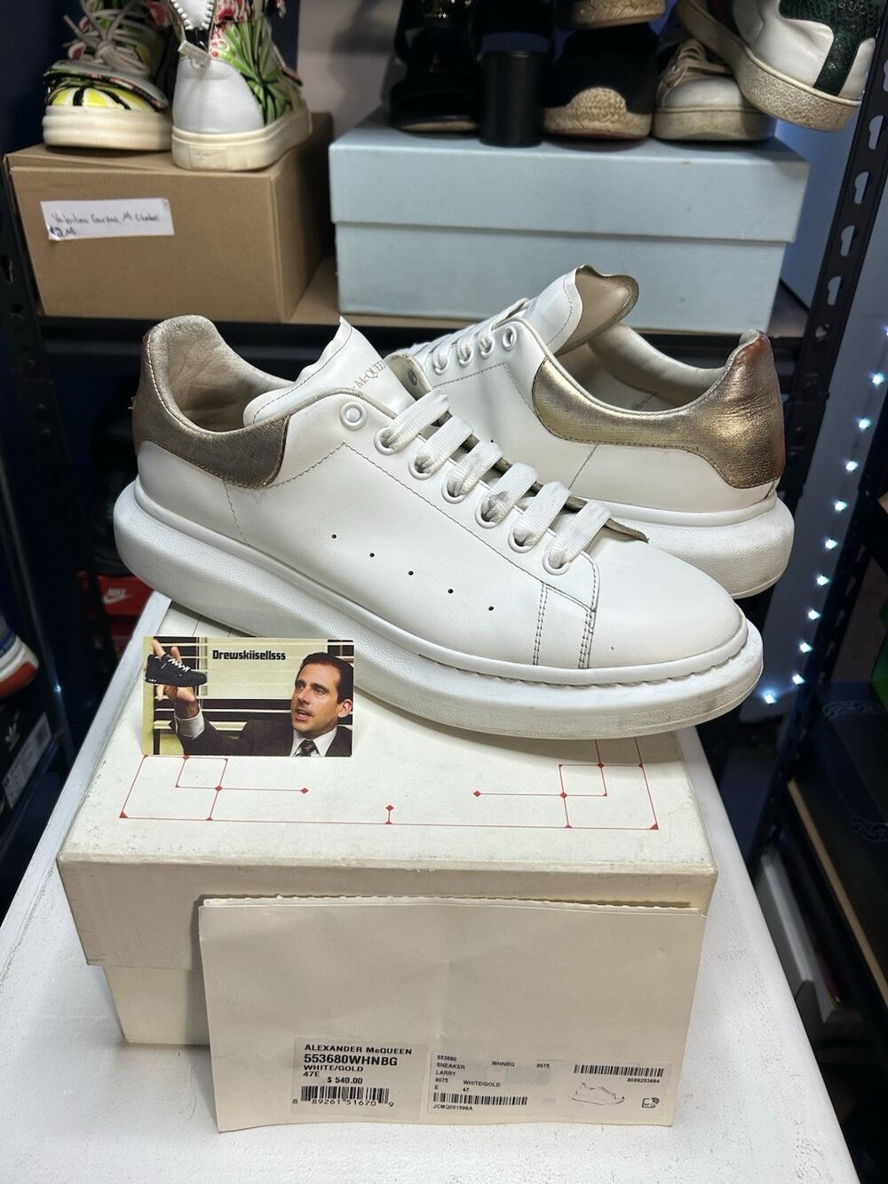 Alexander Mcqueen Oversized Gold / White Sneaker Size 47 EU / 14 US Mens